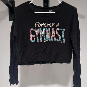Justice Black 'Forever a Gymnast' Crop Top